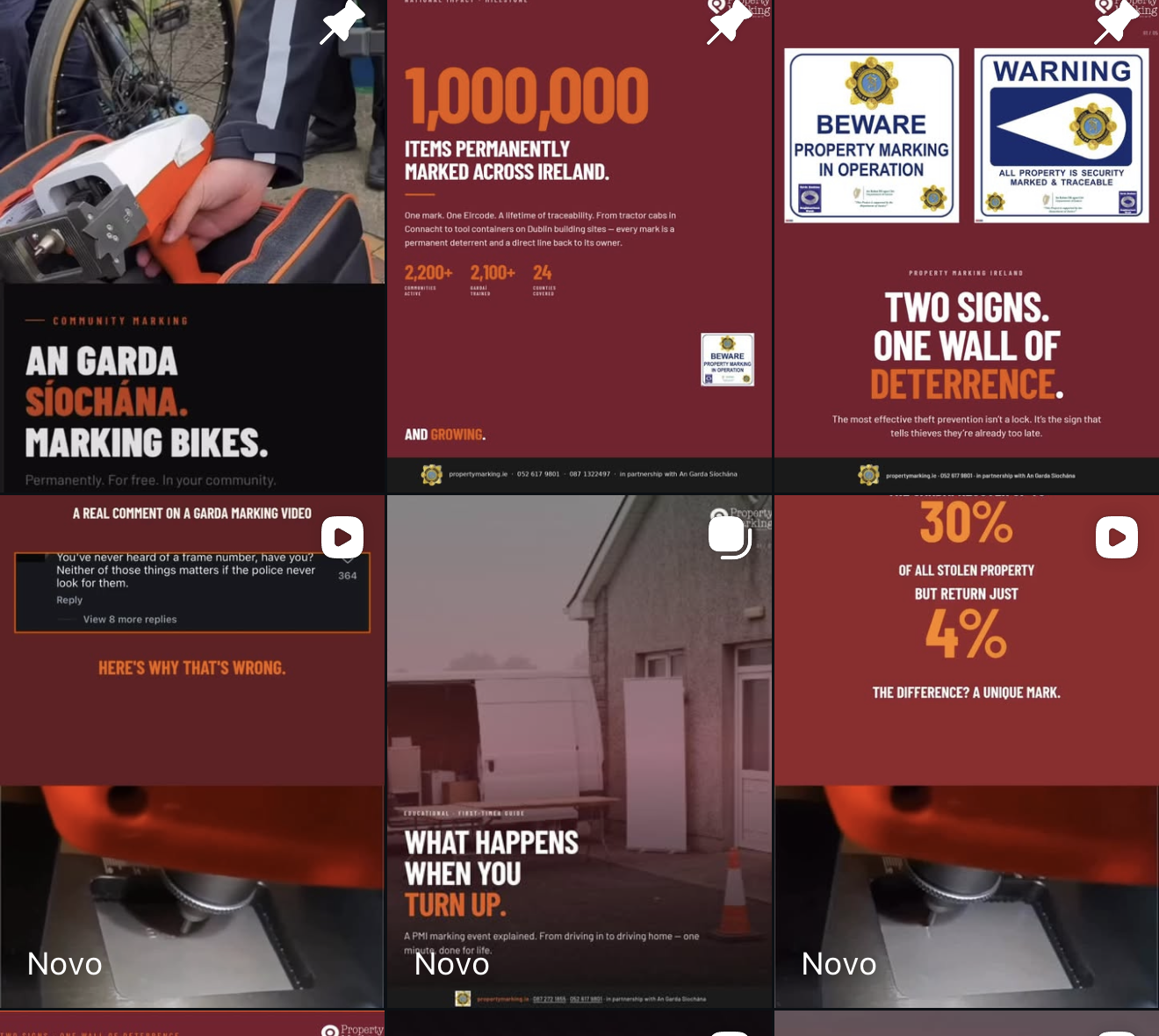 property marking ireland instagram feed after — one cohesive editorial system